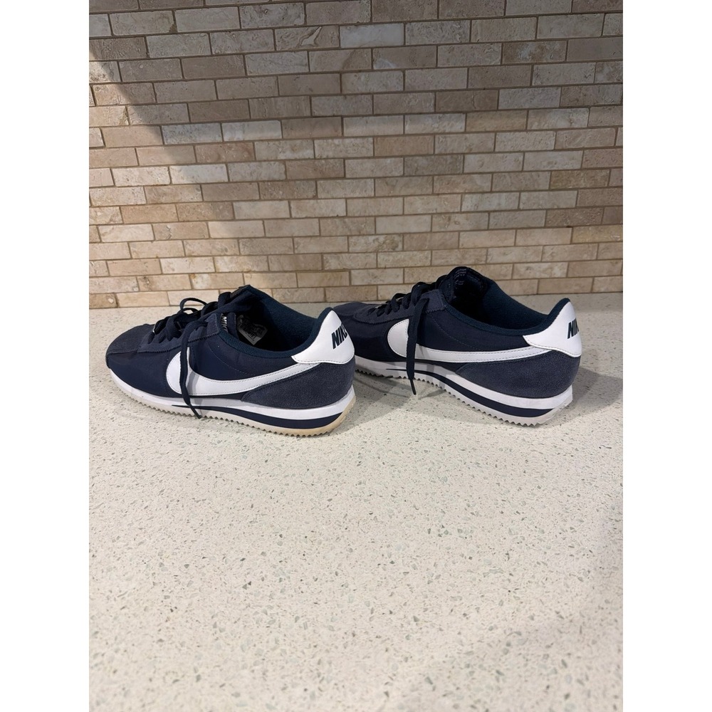 Nike Classic Cortez Nylon Sneakers Navy Blue White Casual Running Shoes men's - Picture 5 of 6